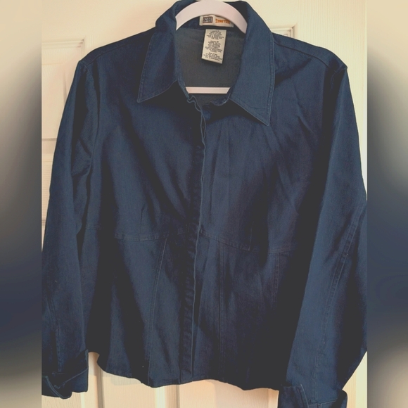 Blue jean long sleeve button down, size small - Picture 1 of 2